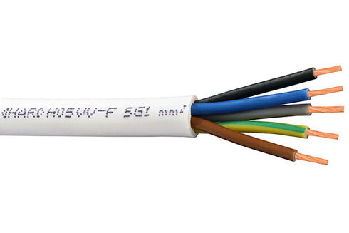 NYLHY Flexible Cable (H05VV-F) 5x1,00 mm² WHITE