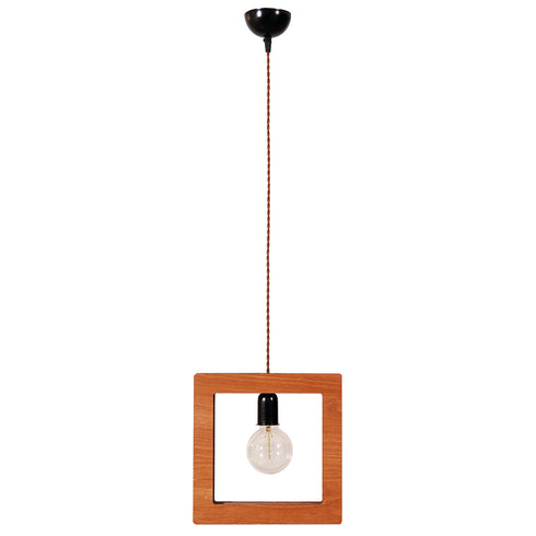 PDA 385 HANGING WOODEN SQUARE SINGLE LIGHT ARLIGHT (MEDIUM)