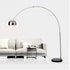 FLC 9907 N ARLIST FLOOR LAMP IN MAT NICKEL WITH CURVED ARM AND MARBLE BASE