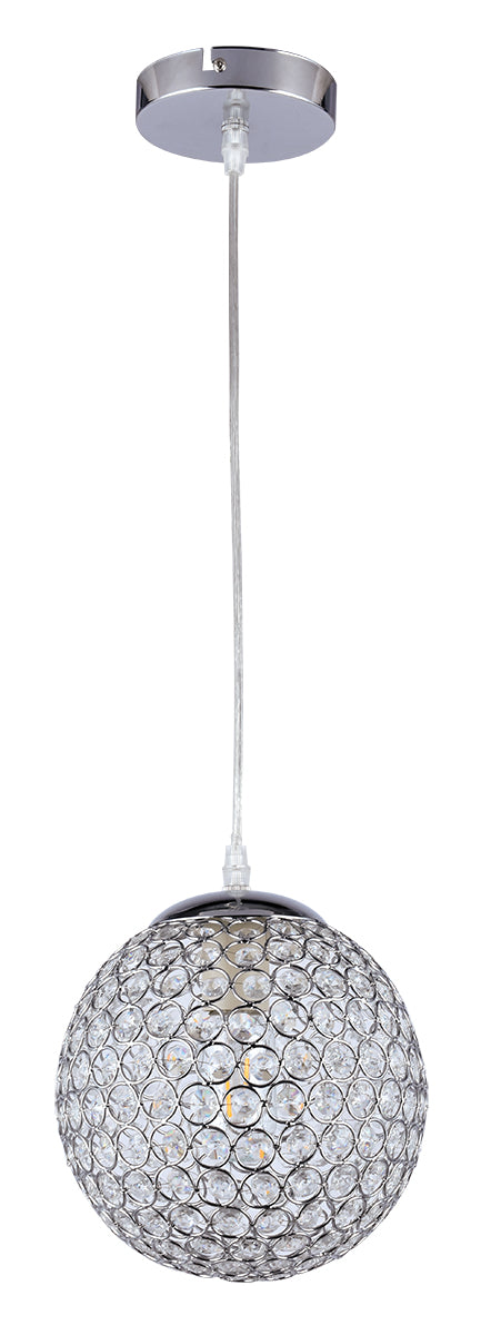 ARlight PDC 3459-1 CR 1/Φ ΜΕΤΑΛΛΙΚΗ ΜΠΑΛΑ ΜΕ ΚΡΥΣΤΑΛΛΑ 1ΧΕ27