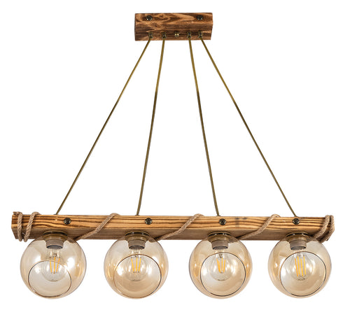 ARlight PDT 2059-4 4/Φ ΞΥΛΙΝΗ ΡΑΓΑ ΣΧΟΙΝΙ ΓΥΑΛΙΑ ΜΕΛΙ 4ΧΕ27