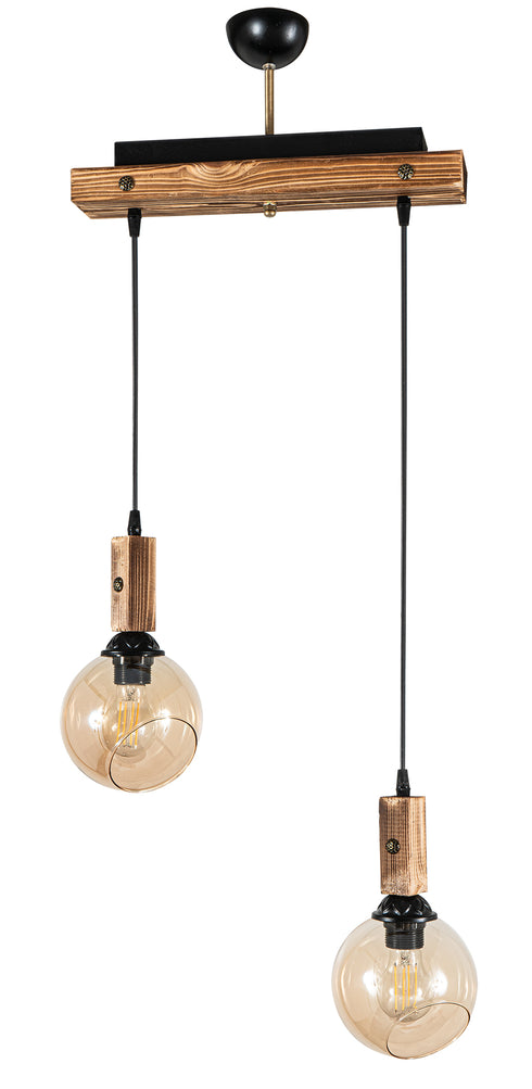 ARlight PDT 2061-2S ΡΑΓΑ 2/Φ ΚΡΕΜ. ΛΕΠΤ/ΡΕΙΑ ΞΥΛΟ ΜΕ ΜΕΛΙ ΓΥΑΛΙ 2ΧΕ27