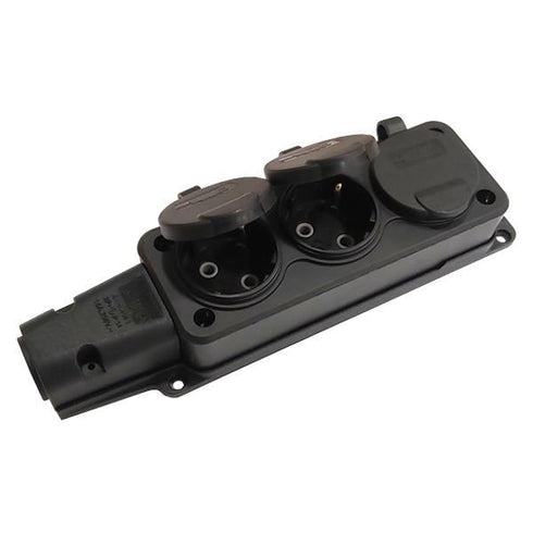 3 POSITION RUBBER VACUUM CLEANER 16A IP54 BLACK