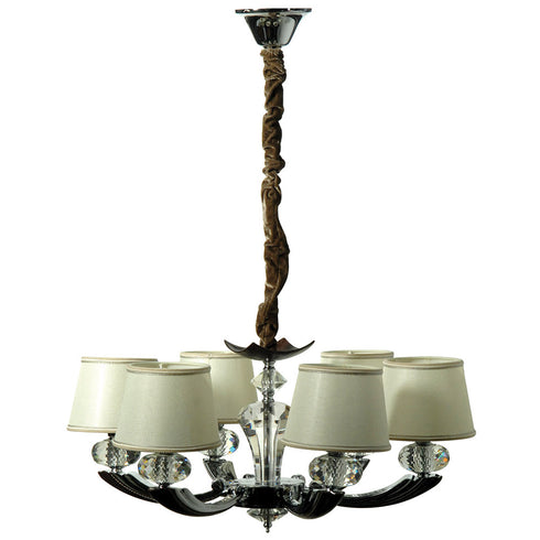 PDC 603-5 PENDANT MULTIPLE ARlight WITH CRYSTAL AND LEATHER (6 LAMPS)