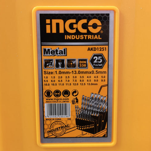 Professional Set 25 pcs. Cobalt Drills INGCO AKD1251