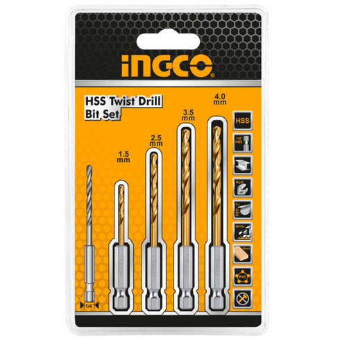 HSS Metal Drills Set with Socket 1/4 "INGCO AKD1401