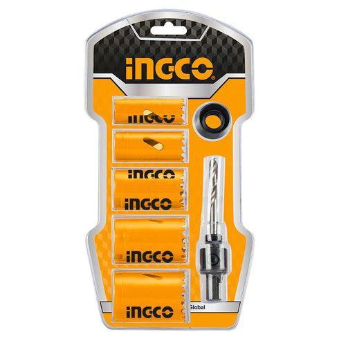 Ποτηροτρύπανα Bi-Metal με Άξονα Σετ 7 τεμ 19-35mm INGCO AKH0071