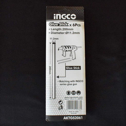Κόλλα Θερμόκολλα Διάφανη 6 τεμ. INGCO AKTGS2061