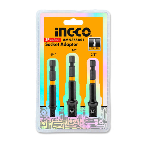 Αντάπτορες για Καρυδάκια 1/4"-3/8"-1/2" Σετ 3 τεμ. INGCO AMN365A01