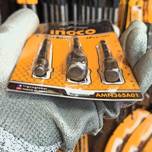 Αντάπτορες για Καρυδάκια 1/4"-3/8"-1/2" Σετ 3 τεμ. INGCO AMN365A01