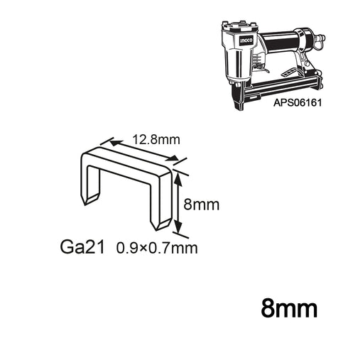 Δίχαλα 8mm Αεροκαρφωτικού APS06161 INGCO AST21082