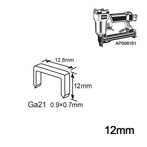 Δίχαλα 12mm Αεροκαρφωτικού APS06161 INGCO AST21122
