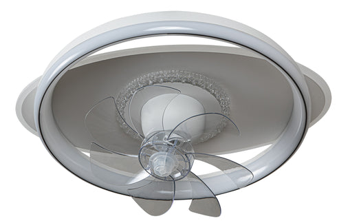 ARlight CFC 9502 WΗ ΑΝΕΜΙΣΤΗΡΑΣ ΟΒΑΛ+ ΚΥΚΛΟΣ ΟΡΟΦΗΣ ΜΕ LED ΦΩΤΙΣΜΟ 3COLORS+ CONTROL