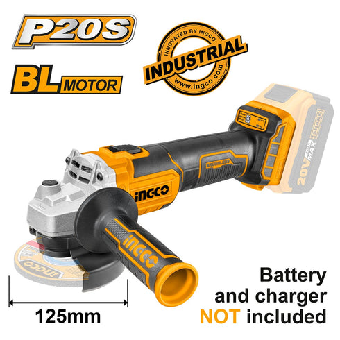 Γωνιακός Τροχός Μπαταρίας 125mm 20V Li-Ion SOLO INGCO CAGLI201258