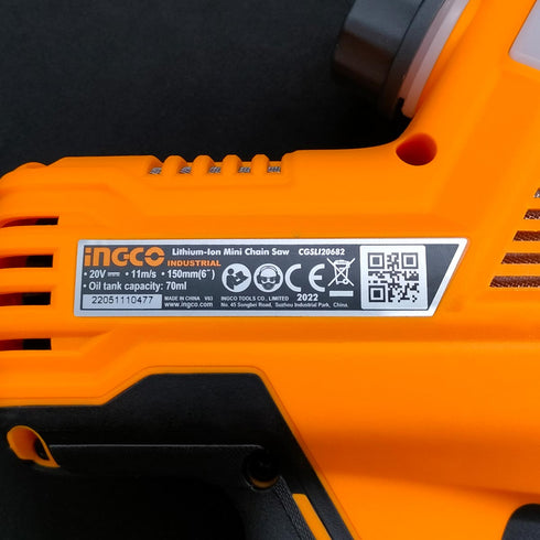 Μίνι Αλυσοπρίονο Μπαταρίας 20V Li-Ion INGCO CGSLI20682