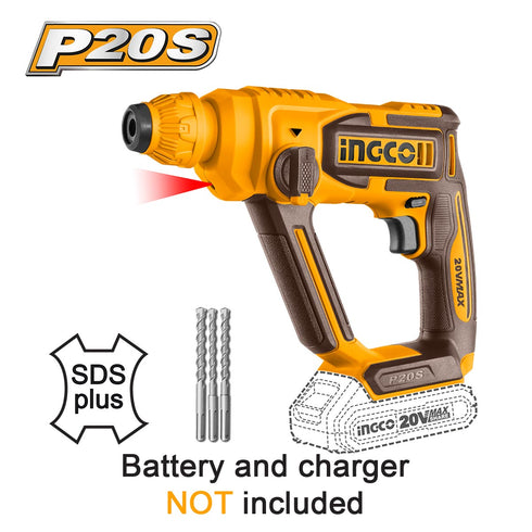 Πιστολέτο Περιστροφικό Κρουστικό Μπαταρίας 20V Li-Ion SOLO 1.5J INGCO CRHLI20168