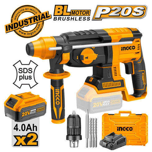 Πιστολέτο Περιστροφικό Κρουστικό Σκαπτικό Μπαταρίας 20V Li-Ion 2.5J INGCO CRHLI202289