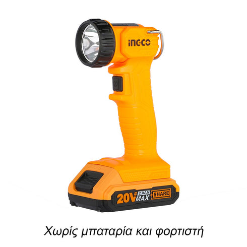 Φακός Προβολέας Μπαταρίας 20V Li-Ion SOLO 150 lumen INGCO CWLI2023
