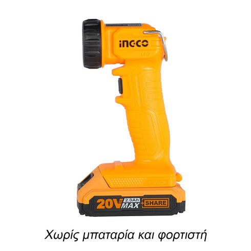 Φακός Προβολέας Μπαταρίας 20V Li-Ion SOLO 150 lumen INGCO CWLI2023