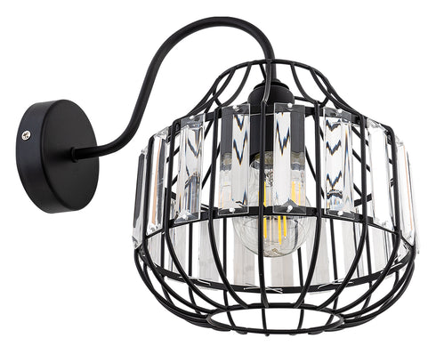 ARlight WLC 7048 BK ΑΠΛΙΚΑ ΜΑΥΡΗ ΜΕ ΚΡΥΣΤΑΛΛΑ 1ΧΕ27