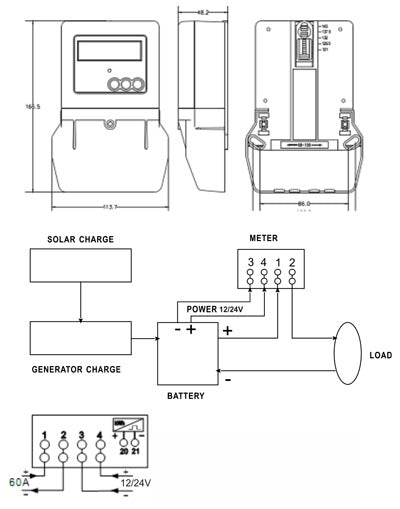 KILOVATO HOUR METER EPITOIXO DIGIT.DC 60A 24V DJSO-L08 YTL