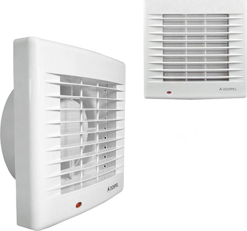 Εξαεριστήρας λουτρού DOSPEL POLO 007-0028 με Ρουλεμάν & Αυτόματες Περσίδες Λευκό Φ120