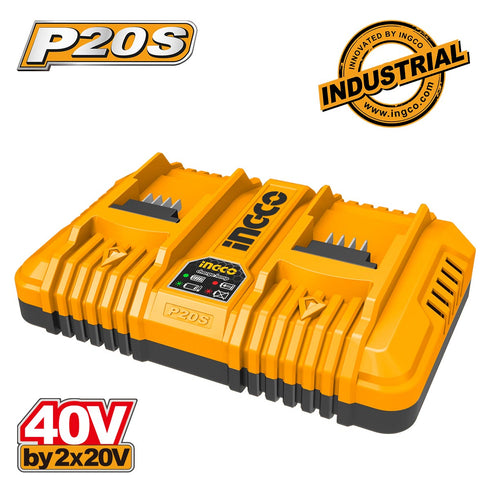 Ταχυφορτιστής 2 Θέσεων 2x20V 4A INGCO FCLI2034E