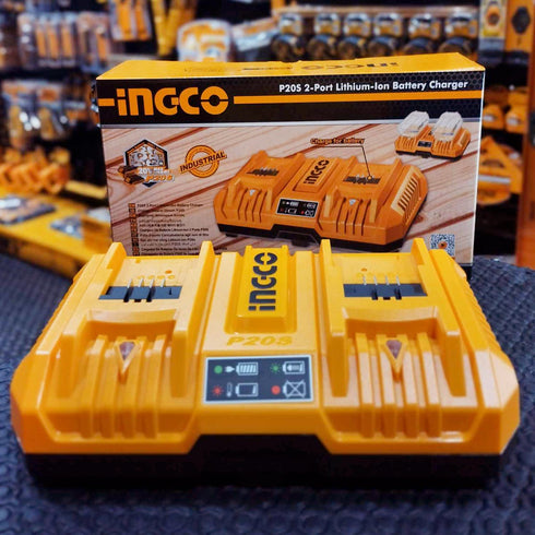 Ταχυφορτιστής 2 Θέσεων 2x20V 4A+4A INGCO FCLI2082