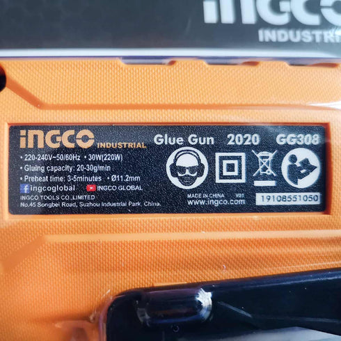Ηλεκτρικό Πιστόλι Θερμόκολλας 220W INGCO GG308