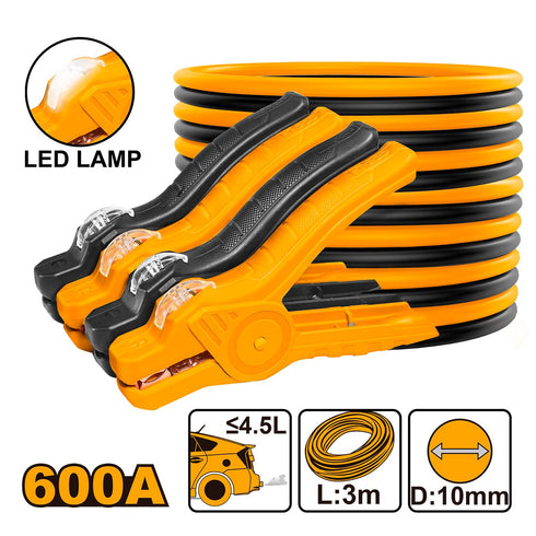 Καλώδια Μπαταριών 600A Led INGCO HBTCP6008L