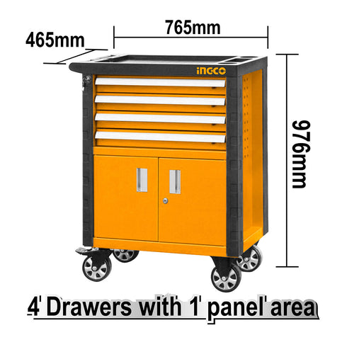 Κενός Εργαλειοφόρος με 4 Συρτάρια και 1 Ντουλάπι INGCO HDTC01042