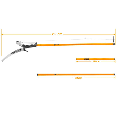 Πριόνι και Ψαλίδι Κλαδέματος με Τηλεσκοπικό Κοντάρι 14" INGCO HEPS25281