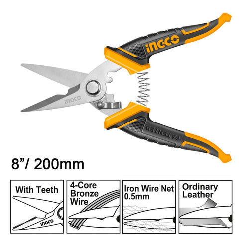 Ψαλίδι Πολλαπλών Χρήσεων 200mm INGCO HES0188