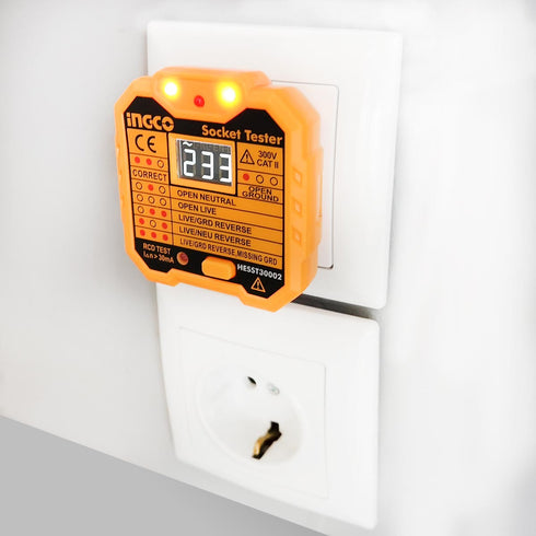 Όργανο Ελέγχου Ορθής Καλωδίωσης Πρίζας INGCO HESST30002
