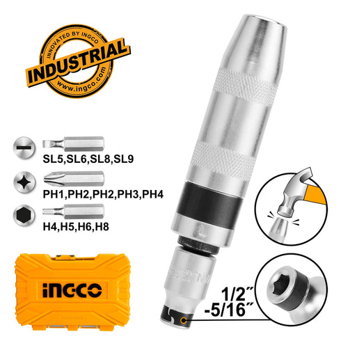 Σφυροκατσάβιδο Σετ 13 τεμ με Μύτες INGCO HIDS1301