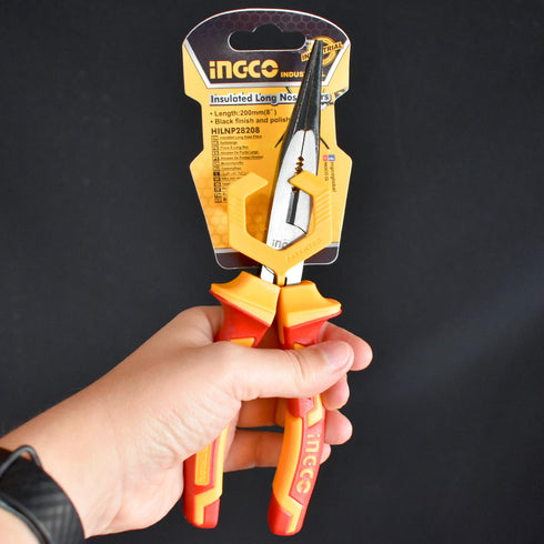 Μυτοτσίμπιδο Ηλεκτρολόγου VDE 200mm Ίσιο INGCO HILNP28208