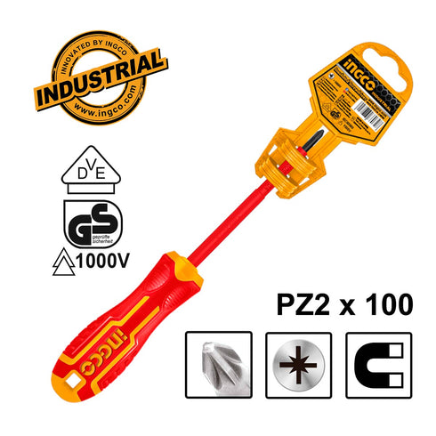 Κατσαβίδι Ηλεκτρολόγου VDE Σταυρού PZ2x100mm INGCO HISD81PZ2100