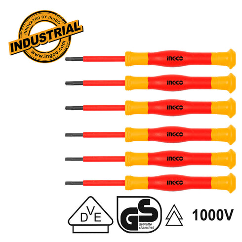 Κατσαβίδια Ηλεκτρολόγου VDE Ακριβείας Σετ 6 τεμ. INGCO HKIPSD0601
