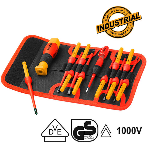 Κατσαβίδια Ηλεκτρολόγου Ακριβείας VDE Σετ 12 τεμ. INGCO HKISD1201