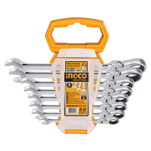 Professional Set 8 pcs. Split German Polygons of Kastania 8-19mm INGCO HKSPAR1083