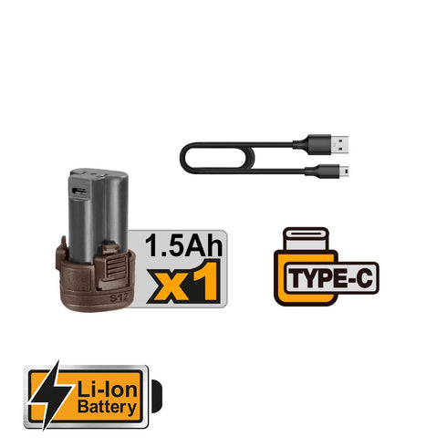 Εργαλεία Χειρός + Δραπανοκατσάβιδο Μπαταρίας 12V Σετ 89 τεμ. INGCO HKTHP10891