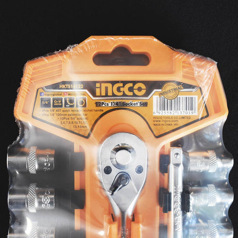 Καρυδάκια 1/4" Σετ 12 τεμ. INGCO HKTS14122