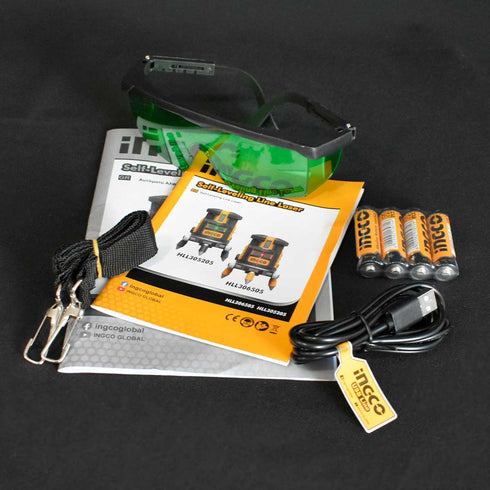 Αυτοαλφαδιαζόμενο Laser με 5 Πράσινες Δέσμες INGCO HLL305205