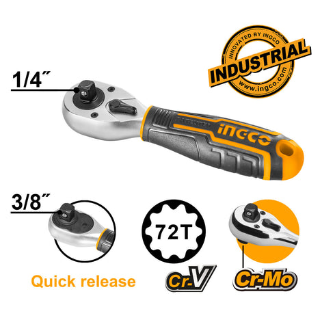 Καστάνια 1/4" και 3/8" 72Τ INGCO HRTH081438