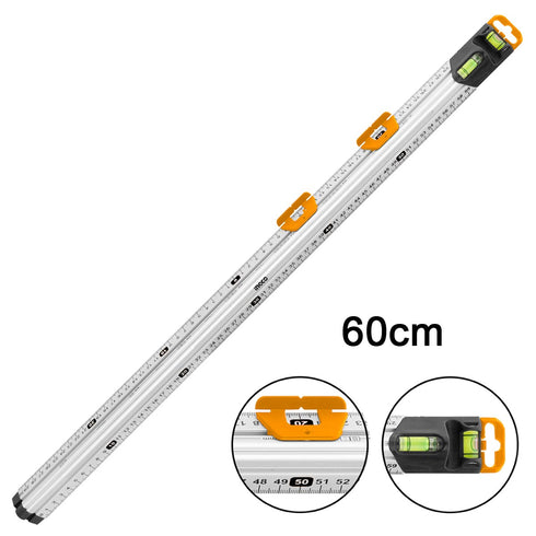 Χάρακας Αλουμινίου με 2 Αλφάδια 60cm INGCO HSR36003