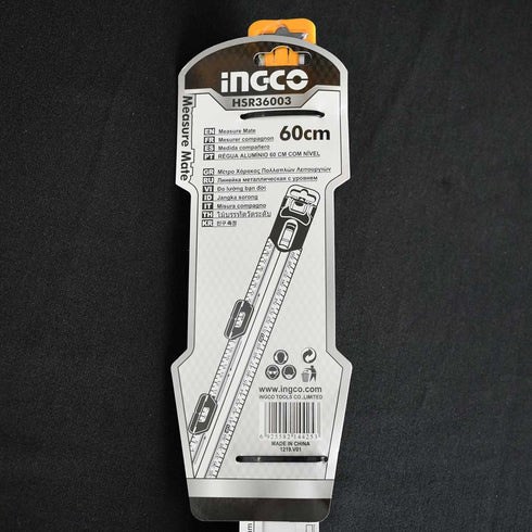 Χάρακας Αλουμινίου με 2 Αλφάδια 60cm INGCO HSR36003