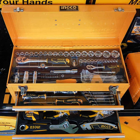 Εργαλεία σε Μεταλλική Εργαλειοθήκη Σετ 97 τεμ. INGCO HTCS220971
