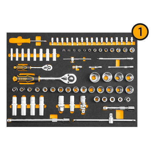 Εργαλειοφόρος με 7 Συρτάρια και 162 τεμ Εργαλείων INGCO HTCS271621