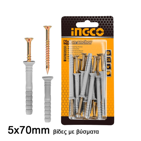 Σετ Βίδες με Βύσματα INGCO HWNAK5007012