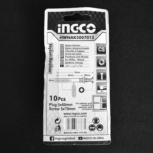 Σετ Βίδες με Βύσματα INGCO HWNAK5007012